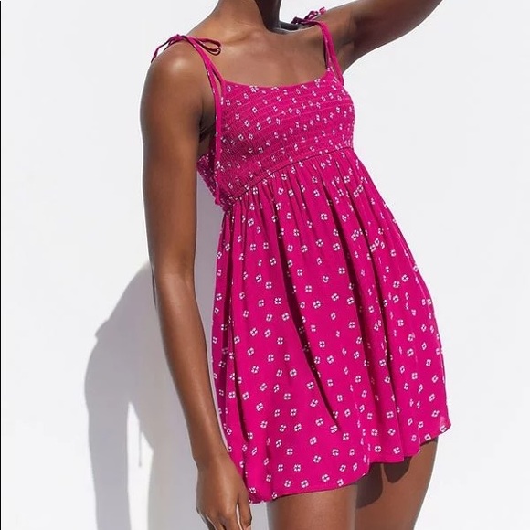 Urban Outfitters | Mae Smocked Tie Shoulder Romper